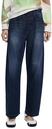 Desigual - Lange Ballonjeans - Effen - Met Wassingseffect - Verstelbare Gesp