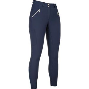 HKM Lia Hoge Taille Siliconen Full Seat Rijbroek voor Meisjes, Donkerblauw, 13/15 Jaar