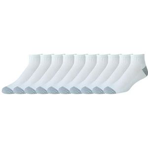 Amazon Brand - Amazon Essentials Heren 10-Pack Katoen Half Gewatteerde Enkelsokken,Kleur: wit,Shoe Size: 12-16