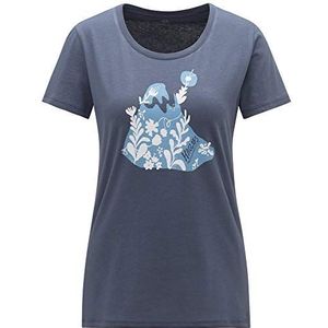 Haglöfs Functioneel shirt dames Mirth Tee ademend, biologisch katoen, Dense Blue/Silver Blue, XS