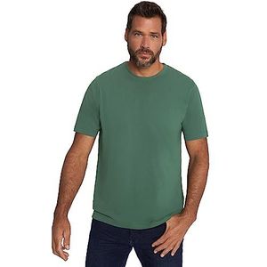 JP 1880 Heren grote maten grote maten Menswear L-8XL T-shirt, basic, ronde hals, gekamd katoen, tot 8XL 702558, troebel groen, 4XL
