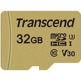 Transcend TS32GUSD500S 32GB | microSDHC I, C10, U3, V30 microSD geheugenkaart - 95/80 MB/s