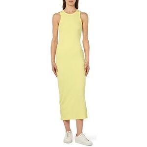 Tommy Hilfiger Dames Slim 5X2 Rib MIDI Jurk NS Yellow Tulip XXS, Gele Tulp, XXS