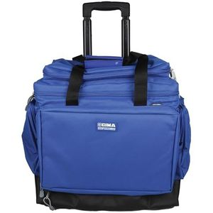 Gima - Smart trolley-tas, gemaakt van waterdicht polyester, duurzaam, verstelbare vakken, buitenvakken, binnenverdeler, afneembare handtas, waterdichte rubberen bodem, blauwe kleur, 56 x 32,5 x 49 cm