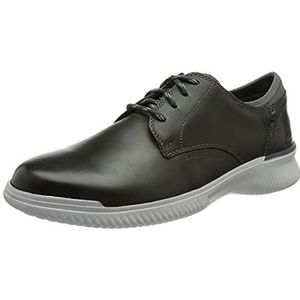 Clarks Donaway Plain Sneakers voor heren, Dark Grey Lea, 45 EU