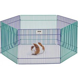 MidWest Homes for Pets Huisdier speelbox voor kleine dieren, 0,55 vierkante meter speelruimte, 81 x 81 x 3,8 cm (31,97 x 31,97 x 14,97 inch) kleine dieren box, blauw en groen, model 100-15