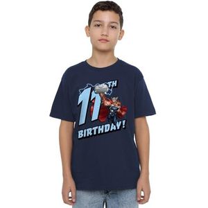 Thor Verjaardag 11 Unisex Kids T-shirt, marineblauw, 3-4 jaar, marineblauw, 3-4 jaar