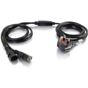 C2G 3 Meter 17 AWG UK vermogen kabel Splitter (2 x IEC320C13 tot BS 1363) 6 Foot Kettle Lead/Dual vermogen Cord