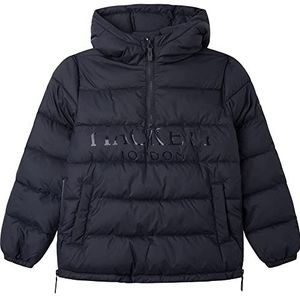 Hackett London Boy's Half Zip Puffer Jacket, Navy, 15 jaar