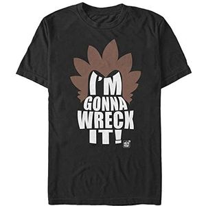 Disney Unisex It Ralph 2-Wreck Hair Organic Short Sleeve T-Shirt, Zwart, XXL