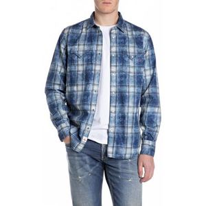 Replay Heren regular fit jeanshemd AI Wash, 009, medium blue., L