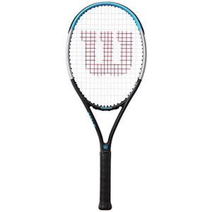 Wilson Ultra Power 100 Tennis Racket, Voor gevorderde spelers, Koolstof/basaltvezel, Blauw/Zwart/Grijs, WR055010U1