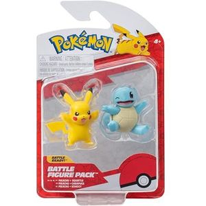 Bizak Pokemon figuren Pikachu en Squirtle, dubbelverpakking, originele generatie, anime-serie, officieel gelicentieerd product, cadeau voor jongens en meisjes vanaf 4 jaar, (63223356)