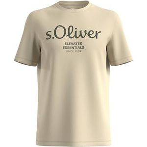 s.Oliver Heren T-shirt met logo, beige 81d1, XXL