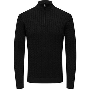 Onsloui - Gebreide Pullover - Ronde Hals - Lange Mouwen - Halve Ritssluiting - Regular Fit