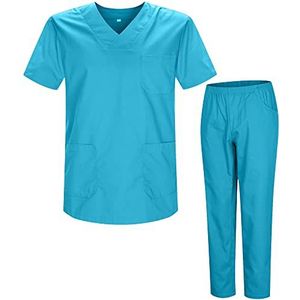 MISEMIYA - Uniformen voor sanitair, uniseks, medische gezondheiduniformen, BZ-817-8312, Cyaan, 3XL