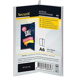 Securit acryl tafel - standaard, transparante driezijdige kaarthouder DIN A6 in Y-vorm, ideaal voor het presenteren van drank- of menukaarten