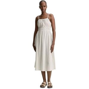 TOM TAILOR DENIM - Jurk - Olijfgroen - Gestreept - Mouwloos - 3/4 Lengte