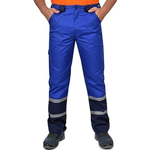 BWOLF Char Classic werkbroek voor heren, met reflecterende strepen, 5 multifunctionele zakken in blauw/grijs, Blauw, XXL