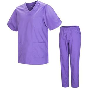 MISEMIYA - 2-817-8312, pak en broek voor sanitair, uniseks, medische uniformen, pak van 2 stuks, Lila, XL