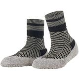 FALKE Dames Cosyshoe Herringbone scheerwol lang met patroon met anti-slip noppen gestreept 1 paar pantoffels sokken, zwart (zwart 3000), 41-42