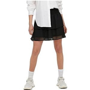 Only Onlann damesrok Star Layered Smock Skirt Noos Ptm, Zwart, S