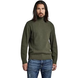 G-STAR RAW Heren Structuur Turtle Knit Sweater, Green (dk Green D239-884), S