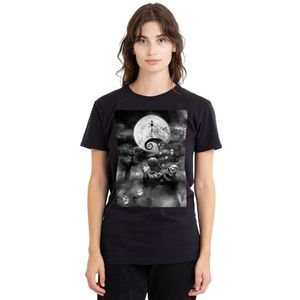 The Nightmare Before Christmas Jack and Oogie Boogie dames T-shirt, zwart, klein, Zwart, S