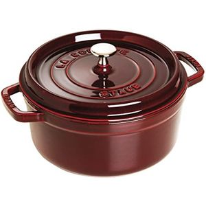 Staub Gietijzeren braadpan / cocotte, rond 24 cm, 3.8 L, Grenadine