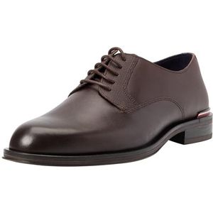 Tommy Hilfiger Heren Core RWB Hilfiger Text LTH schoen Derby, Bruine Cacao, 44 EU