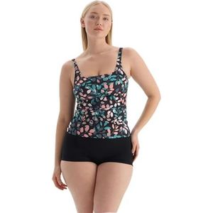 Dagi Shapewear Tankini Top voor dames, zwart/groen, 40