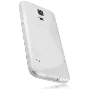 mumbi S-TPU beschermhoes voor Samsung Galaxy S5 hoes transparant wit