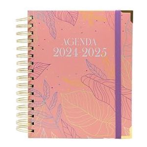 Schoolagenda 2024-2025, serendipia, dag- en jaarplanner, premium omslag, jaarplanner met 1 dag per pagina en maandscheider, afmetingen 2,5 x 17,5 x 21,5 cm Sweetcolor