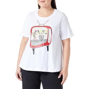 Love Moschino Dames A-Shape Short-Sleeved T-shirt, optisch wit, 42, wit (optical white), 42