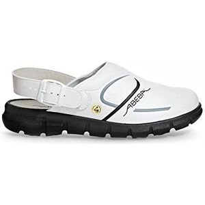 Abeba 37331 ""Dynamische"" ESD-Occupational-Clog Schoen, 36, Wit/Zwart, 1