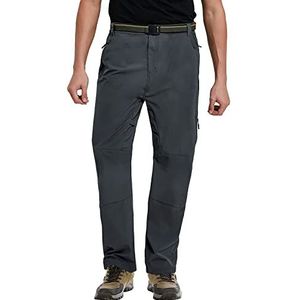 MeetHoo Wandelbroek voor heren, waterdichte outdoorbroek, winddichte softshellbroek, sneldrogend, ademend, zip-off trekkingbroek, functionele broek met 4 zakken voor mannen