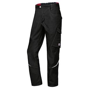 BP 1960-570-0032-30s stofmix met stretch werkbroek voor mannen, slank silhouet met hogere taille op de rug, 65% polyester/35% katoen, zwart, 30S maat