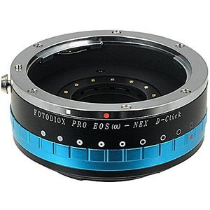 Fotodiox Pro Lens Mount Adapter - Canon EOS (EF/EF-S) D/SLR Lens naar Sony Alpha E-Mount Mirrorless Camera Body met ingebouwde diafragma Iris en selecteerbaar geklikt/Declicked Diafragma Control