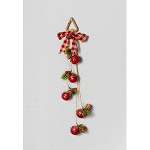 SHATCHI Hangende gouden/zilver/rood/rustieke klokken met lint, bessen en dennenappels kerst huis muur deur Jingle Xmas vakantie DIY decoraties - 46cm/27cm, 46 CM