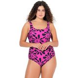 Ulla Popken - Badpak - Pitaja Roze / Zwart