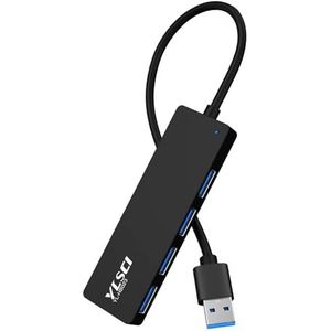YLSCI USB-hub, 4-in-1 USB-hub 3.0 voor laptop, 4 x USB 3.0-poort, verbindt muis, toetsenbord en mobiele harde schijf tegelijkertijd voor HP/MacBook/Dell/Lenovo/Surface en meer laptops