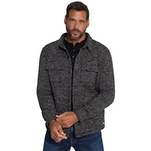 JP 1880 Heren, overshirt, 1/1, gebreid fleece hemd, grijs melange, 5XL, grijs melange, 5XL