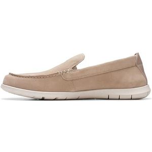 Clarks Heren Flexway Step Loafer Plat, Zand Suede, 9.5 UK, Zand Suede, 44 EU