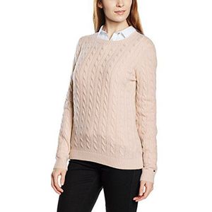 Tommy Hilfiger Ivina Cable C-nk SWTR Trui voor dames, roze (Rose Smoke 610), XS