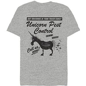 Pixar Unisex Onward-Unicorn Pest Control Organic Short Sleeve T-Shirt, Melange Grey, XL, grijs, gemêleerd, XL