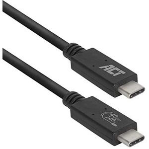 ACT USB 4 Kabel 0,8 m, USB 3.0, Thunderbolt 4 Kabel, PD 240W, USB C Monitor Kabel, 40Gbps Datasnelheid - AC7451