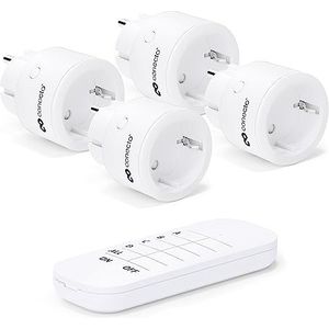 SatChef - Draadloos Stopcontact - Wit - 4 Stuks + Afstandsbediening