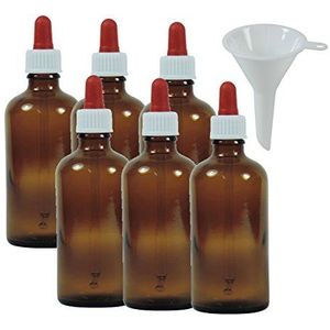 Viva Haushaltswaren 10 bruine glazen apothekers flessen, glas, bruin, 100 ml