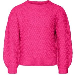 Bestseller A/S Dames Vmella Ls O-hals trui Ga Girl Noos gebreide trui, Fuchsia Purple/Detail:melange, 46/48 NL