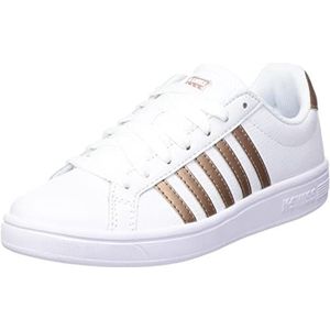 K-Swiss Tiebreak Sneakers voor dames, wit/roségoud, 36 EU, Wit-rosgoud., 36 EU